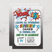 Superhero 5e anniversaire Invitation de fête (Devant / Derrière)