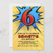 Superhero 6ème anniversaire Invitation (Devant)