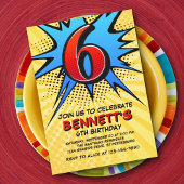Superhero 6ème anniversaire Invitation