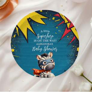 Superhero Animals Boy Baby shower Papieren Bordje