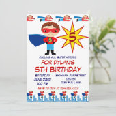 Superhero Anniversaire de enfant Party Invitations (Debout devant)