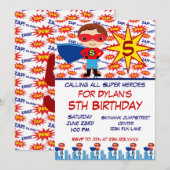 Superhero Anniversaire de enfant Party Invitations (Devant / Derrière)