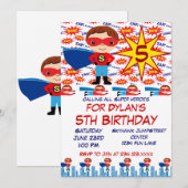 Superhero Anniversaire de enfant Party Invitations (Devant / Derrière)