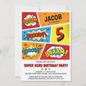 Superhero Anniversaire Fête Invitation N'importe q (Devant)
