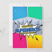 Superhero Anniversaire Invitation Style comique (Dos)
