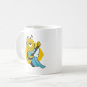 Superhero bee dessin animé tasse à café (Devant gauche)