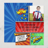 Superhero Birthday Invitation | Comic Book Party  Kaart (Voorkant / Achterkant)