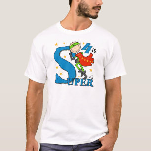 Superhero Boy 4th Birthday Tshirts et cadeaux