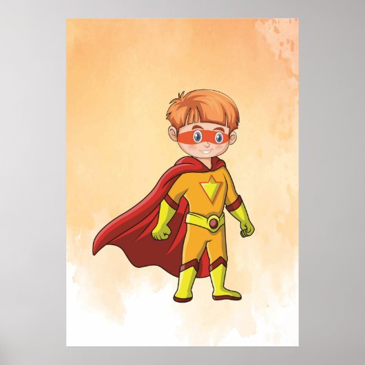 Superhero Boy Red Cape ! Courageux art mural pour (Devant)