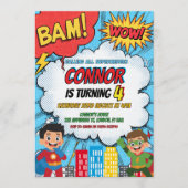 Superhero Boys Birthday Party Invitation (Devant)