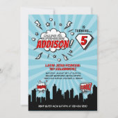 Superhero Comic Anniversaire Fête Invitation (Devant)