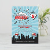 Superhero Comic Anniversaire Fête Invitation (Debout devant)