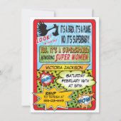Superhero Comic Book Baby Shower Invitations (Devant)
