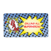 Superhero Comic Book Labels (Voorkant)