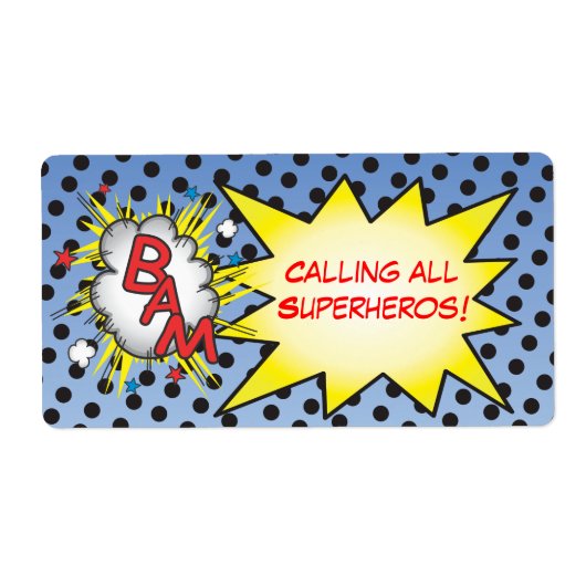 Superhero Comic Book Labels (Voorkant)