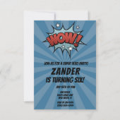 Superhero Comic Boy Invitation de fête d'anniversa (Devant)