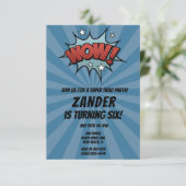 Superhero Comic Boy Invitation de fête d'anniversa (Debout devant)