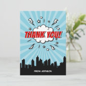 Superhero Comic Carte de remerciements d'anniversa (Debout devant)