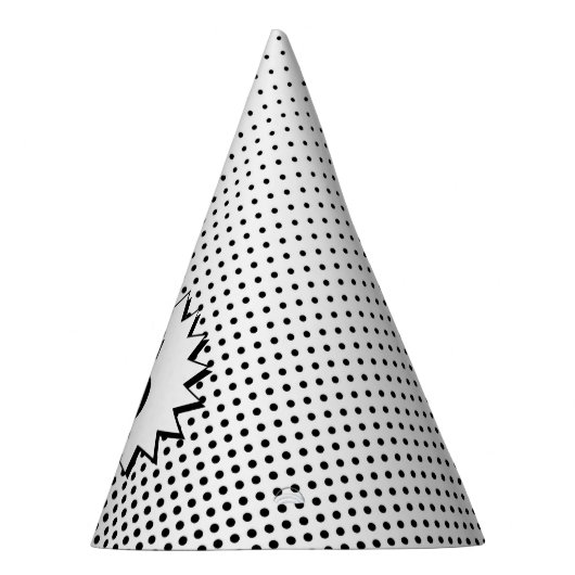 Superhero Comic Dot – Bewerkbare Age Speech Bubble Feesthoedjes (Rechts)