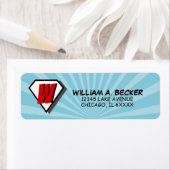 Superhero Comic Étiquette de adresse de fête d'ann (En situation)