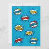 Superhero Comic Invitation d'anniversaire garçon (Dos)