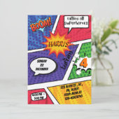 Superhero Comic Invitation d'anniversaire pour gar (Debout devant)