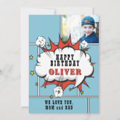 Superhero Comic Speech Bubble Photo Carte Annivers (Devant)