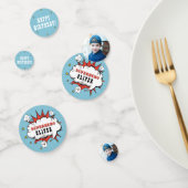 Superhero Comic Speech Cloud Boy Verjaardagsfeest Confetti (Groep)