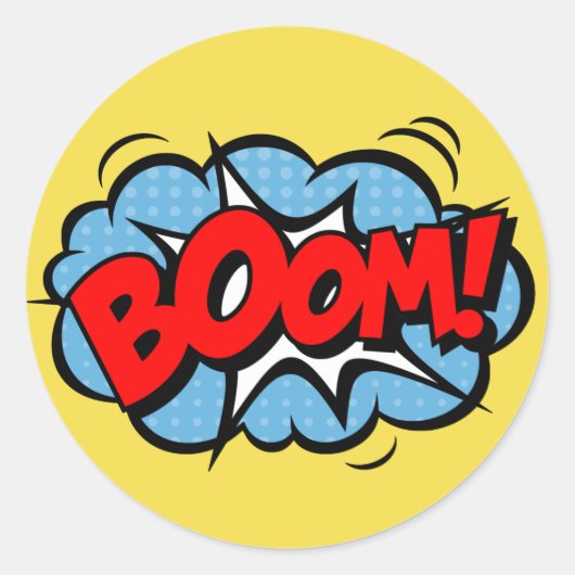 Superhero Comic-Stickers Ronde Sticker (Voorkant)