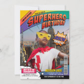 Superhero Comics Magazine Invitation d'anniversair (Devant)