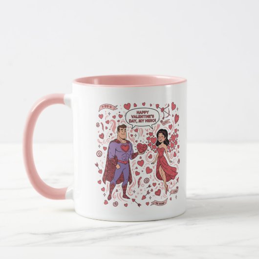 Superhero Couple Valentine Mug Mok (Links)