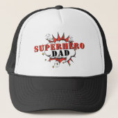 SuperHero Dad Comic Speech Bubble Father Day Trucker Pet (Voorkant)