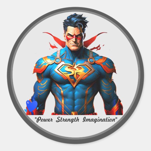 "Superhero Design Studio" Ronde Sticker (Voorkant)