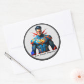 "Superhero Design Studio" Ronde Sticker (Envelop)