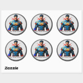 "Superhero Design Studio" Ronde Sticker (Vel)