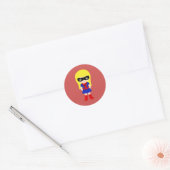 Superhero Enfants Filles Anniversaire Sticker roug (Enveloppe)