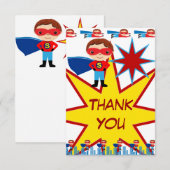 Superhero Enfants Garys Anniversaire Fête Merci Ca (Devant / Derrière)