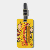 SUPERHERO Fun Retro Comic Book Pop Art Bagagelabel (Voorkant verticaal)
