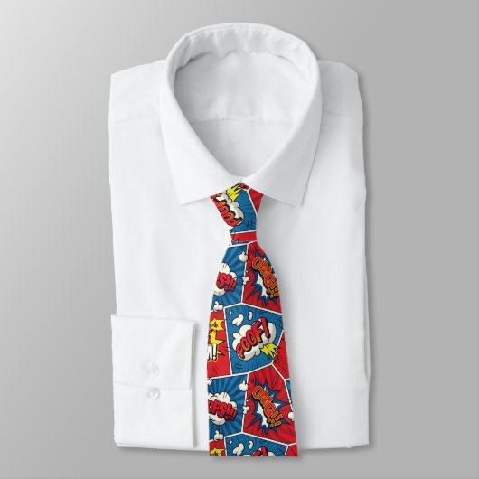 Superhero, Gamer, Comic Book Theme Tie Stropdas (Gebonden)