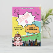 Superhero Girl Anniversaire Fête Invitation (Debout devant)