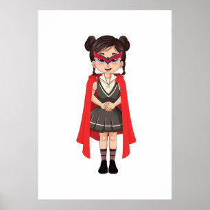 Superhero Girl Digitaal Poster   Printable Hero Ar