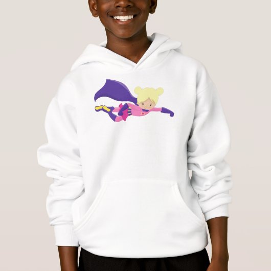 Superhero Girl, Héros, Cheveux blonde, Cap violet (Devant)