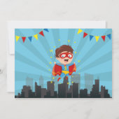 Superhero Invitation Boys Blue Photo Super Party (Dos)