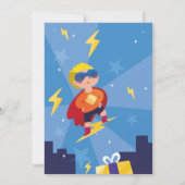 Superhero Invitation Boys Blue Stars Super Party (Dos)