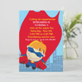 Superhero Invitation d'anniversaire pour le super  (Debout devant)