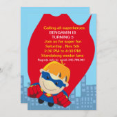 Superhero Invitation d'anniversaire pour le super  (Devant / Derrière)