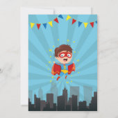Superhero Invitation Garçons Blue Girls Super Part (Dos)