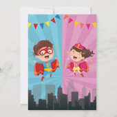 Superhero Invitation Pink Blue Joint Boy Girl (Dos)