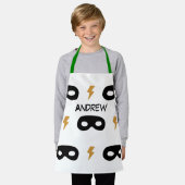 SUPERHERO jongens NAAM komisch bakpron Schort (Gedragen)