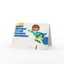 Superhero Joyeux Anniversaire, 5"x7", Carte pliée